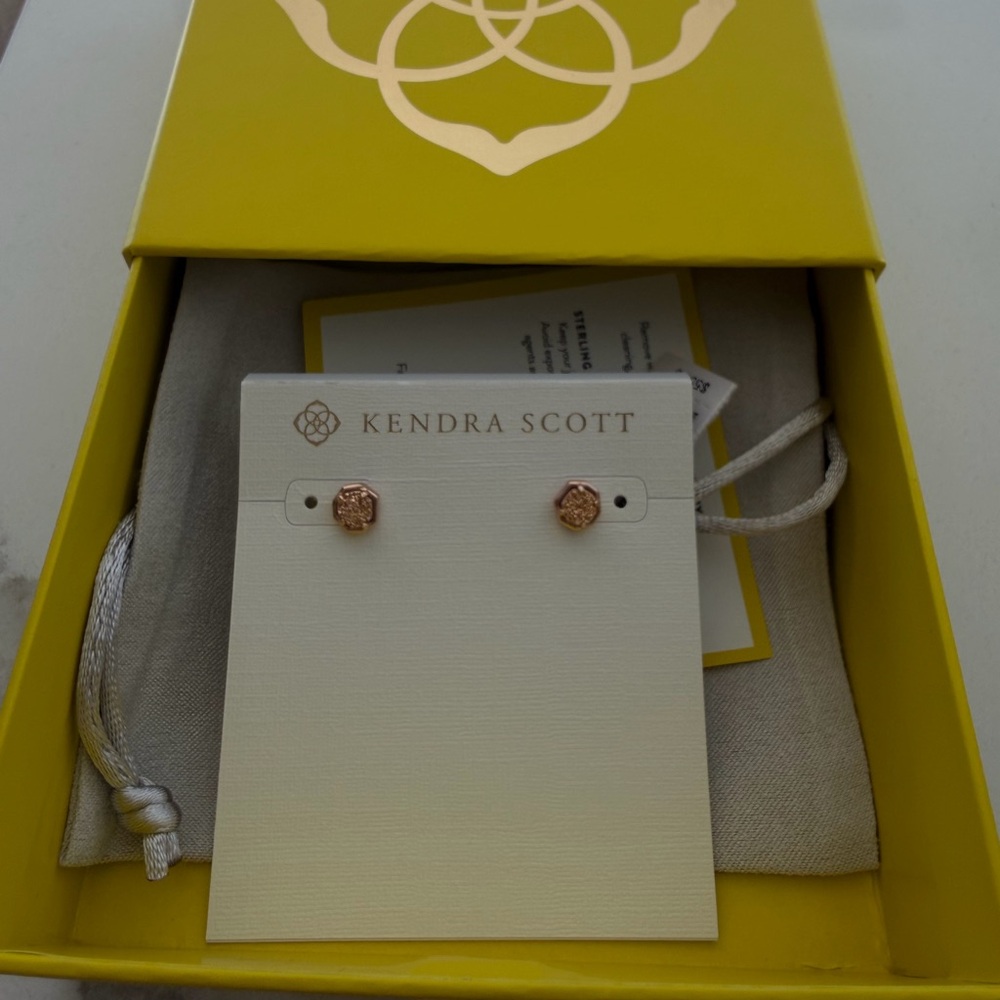 Kendra Scott Rose Gold Drusy Earrings